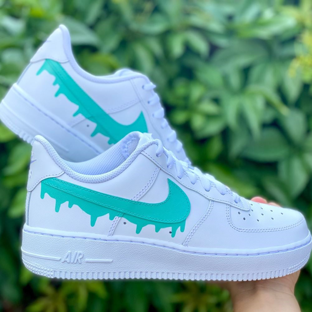 Mint Green Drip Custom Sneakers Air Force 1