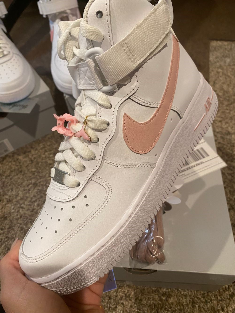 Soft Pink Custom Sneakers Air Force 1 High