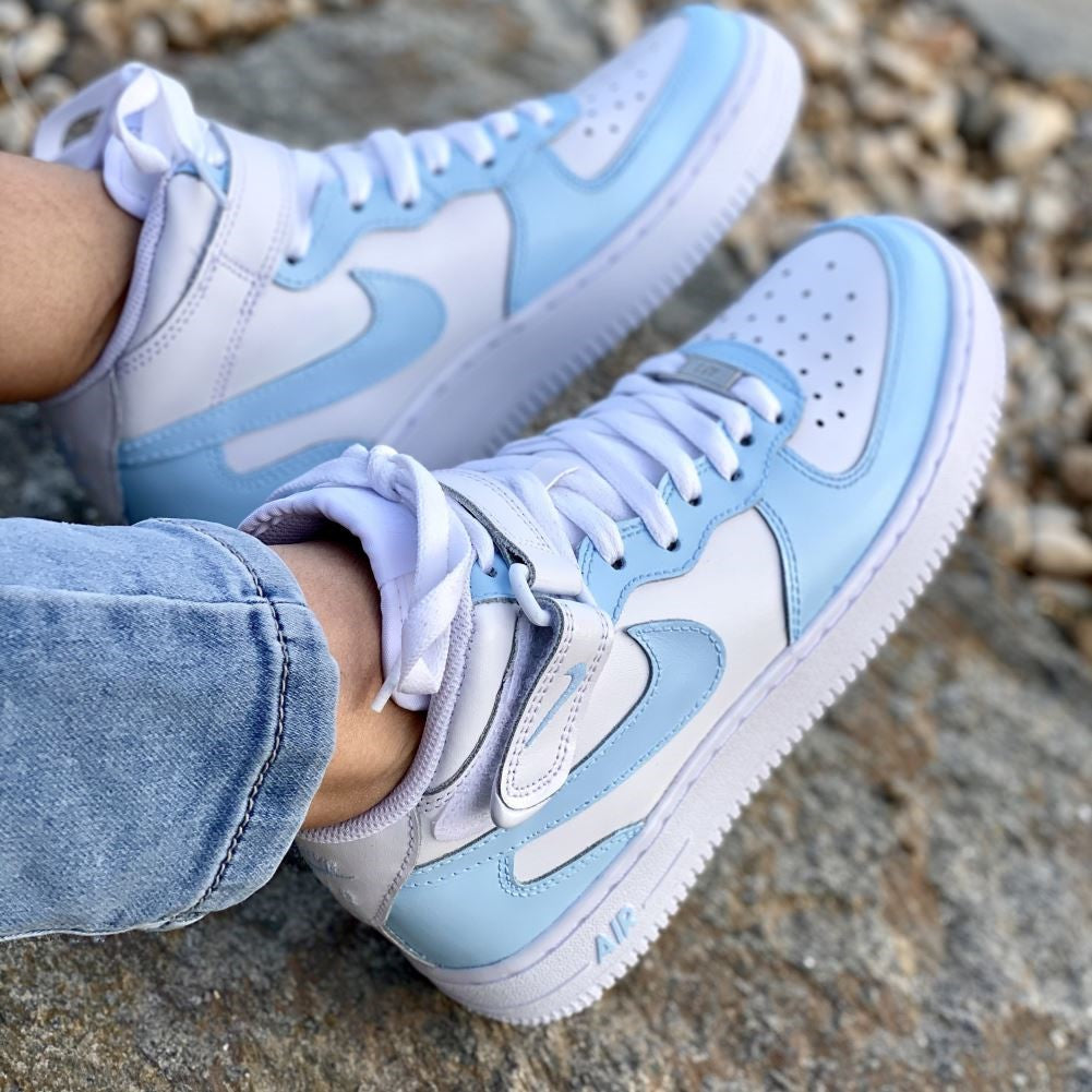 Baby Blue Custom Sneakers Air Force 1 Mid