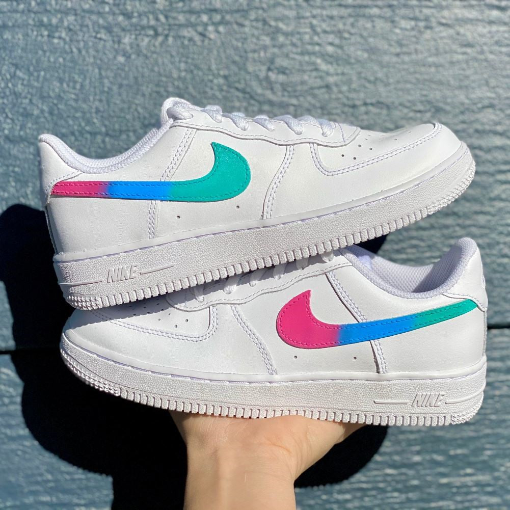 Tricolor Gradient Custom Sneakers Air Force1