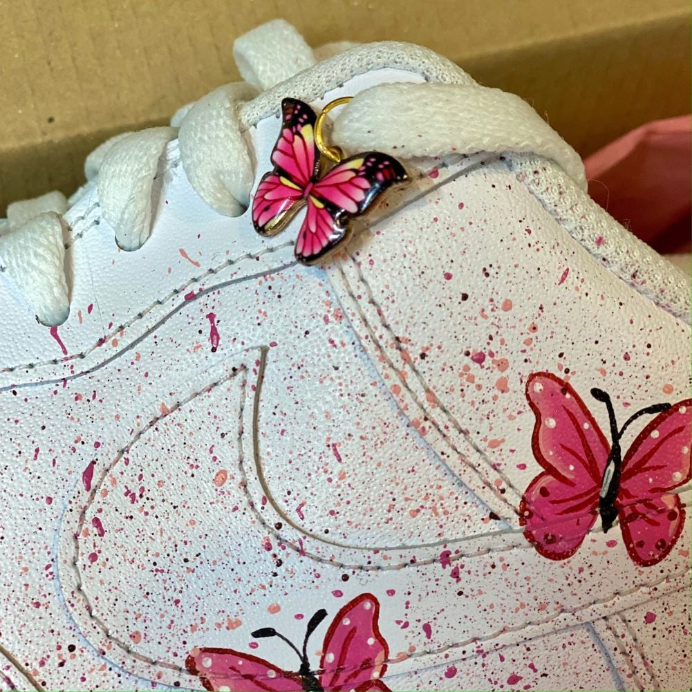 Pink Butterflies Splash Custom Sneakers Air Force 1