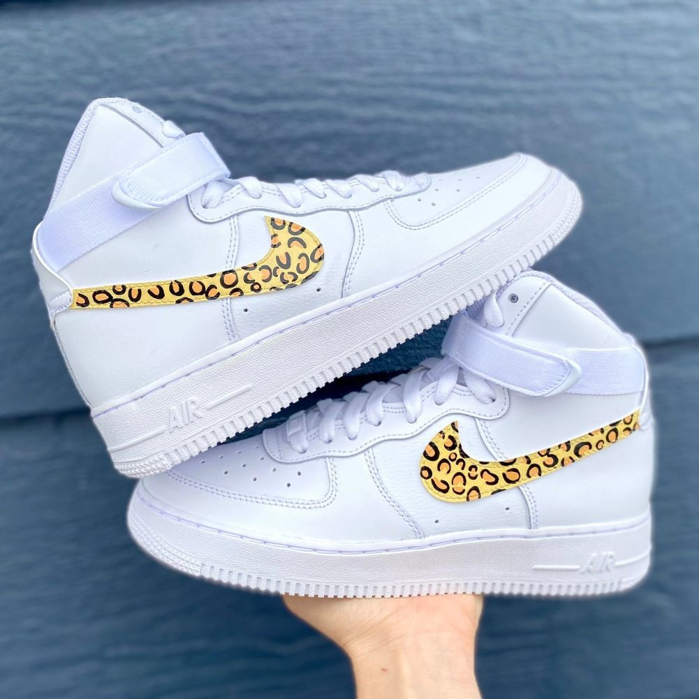 Leopard Print Custom Sneakers Air Force 1 High