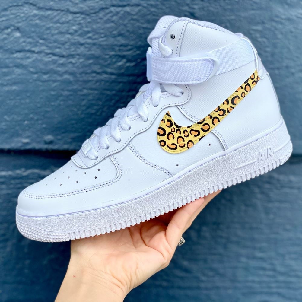 Leopard Print Custom Sneakers Air Force 1 High