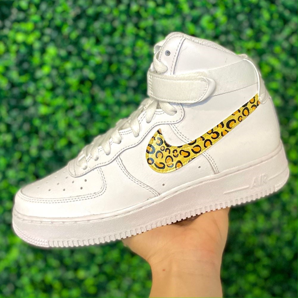 Leopard Print Custom Sneakers Air Force 1 High