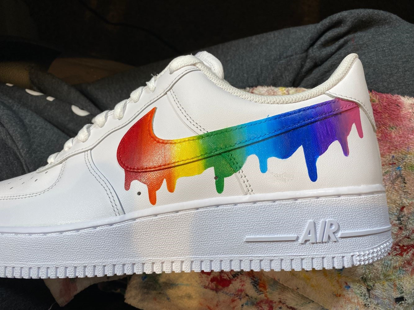 Rainbow Dripping Custom Sneakers Air Force 1