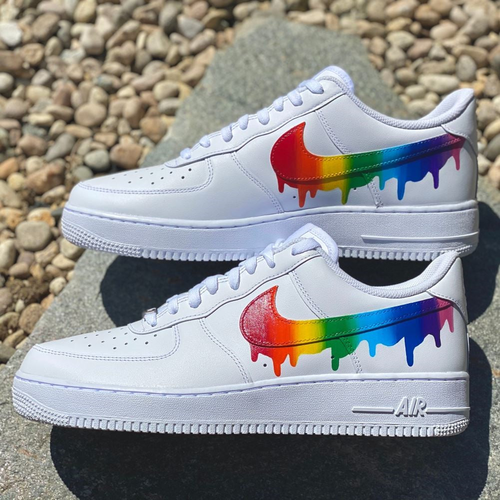 Rainbow Dripping Custom Sneakers Air Force 1