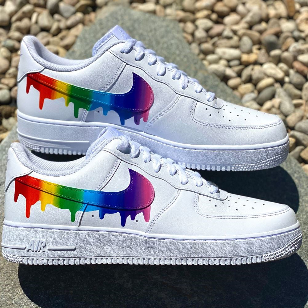 Rainbow Dripping Custom Sneakers Air Force 1