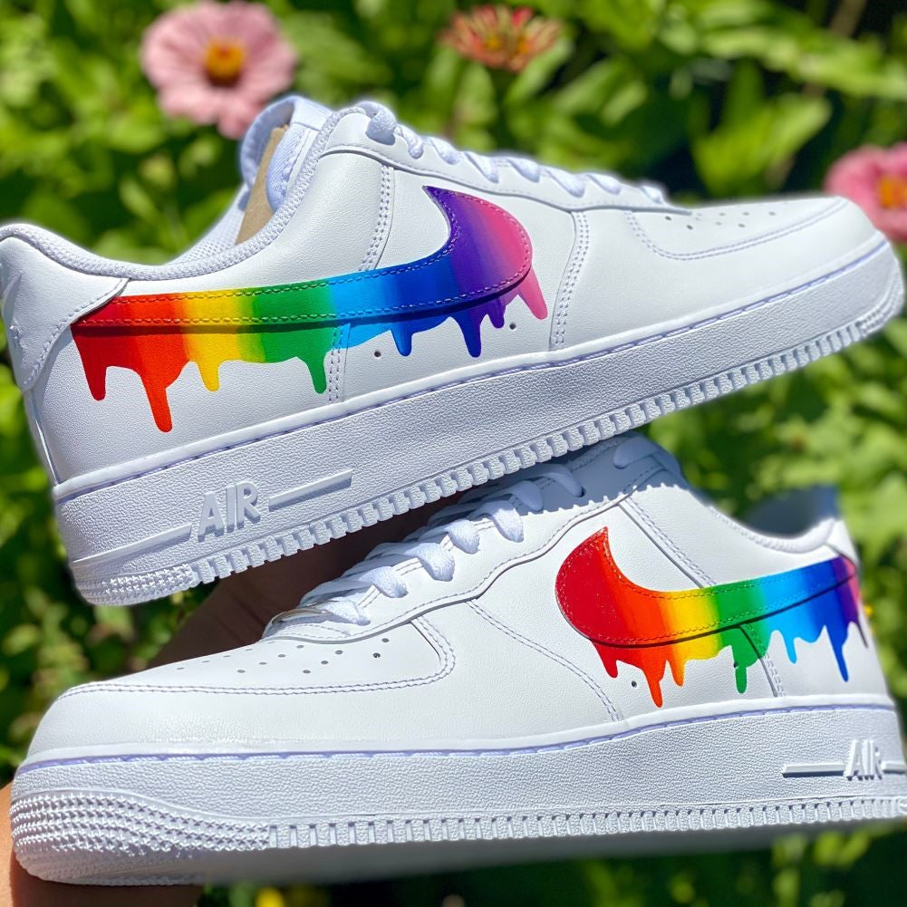 Rainbow Dripping Custom Sneakers Air Force 1