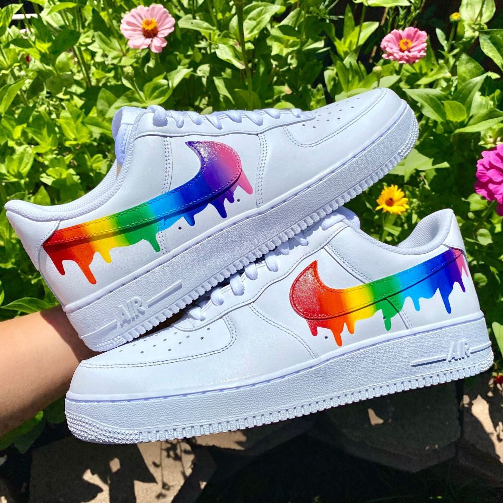 Rainbow Dripping Custom Sneakers Air Force 1