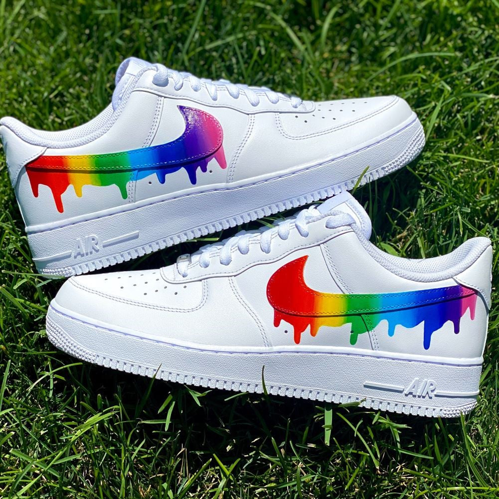 Rainbow Dripping Custom Sneakers Air Force 1