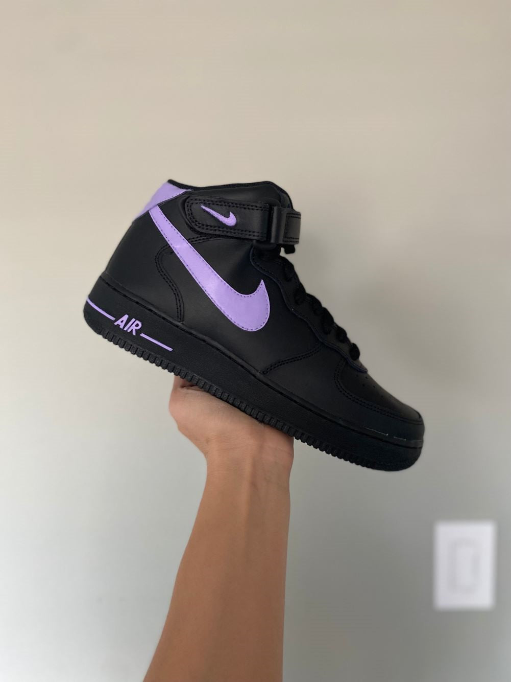 Black Purple Custom Sneakers Air Force 1 Mid