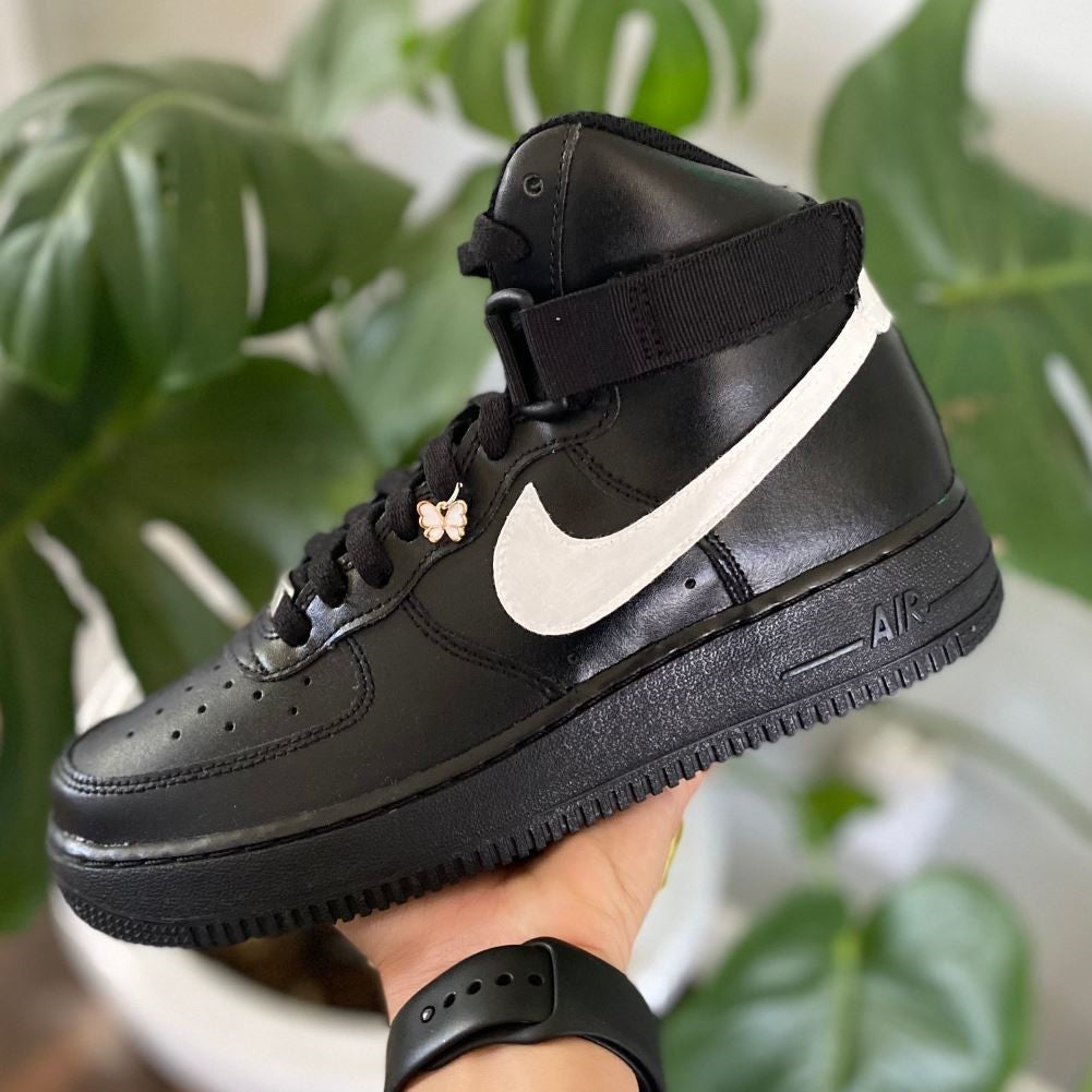 White Black Custom Sneakers Air Force 1 High