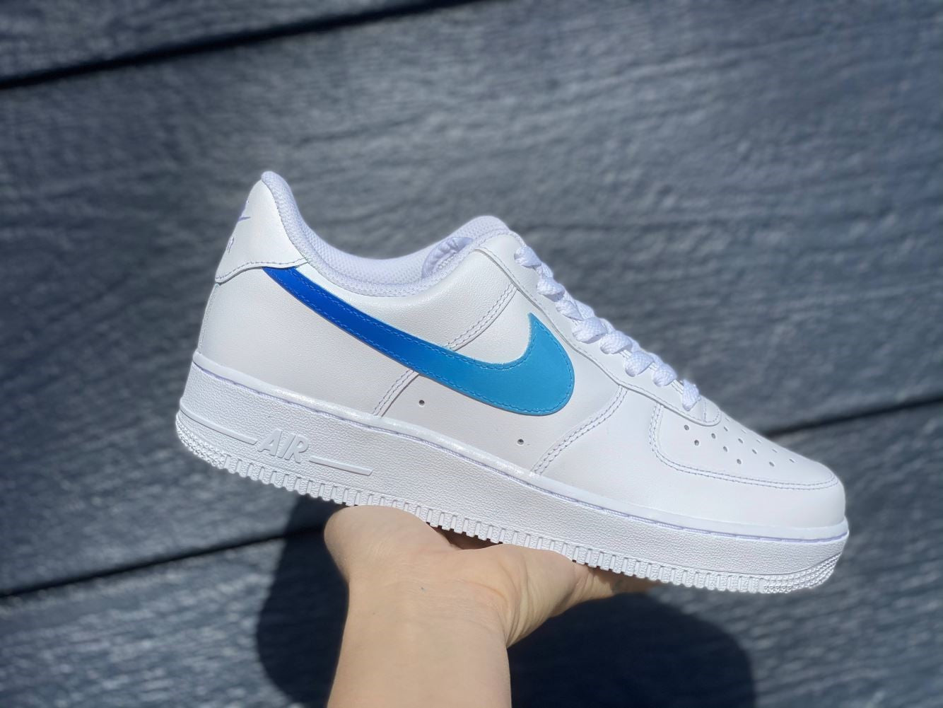 Blue Gradient Smooth Custom Sneakers Air Force 1