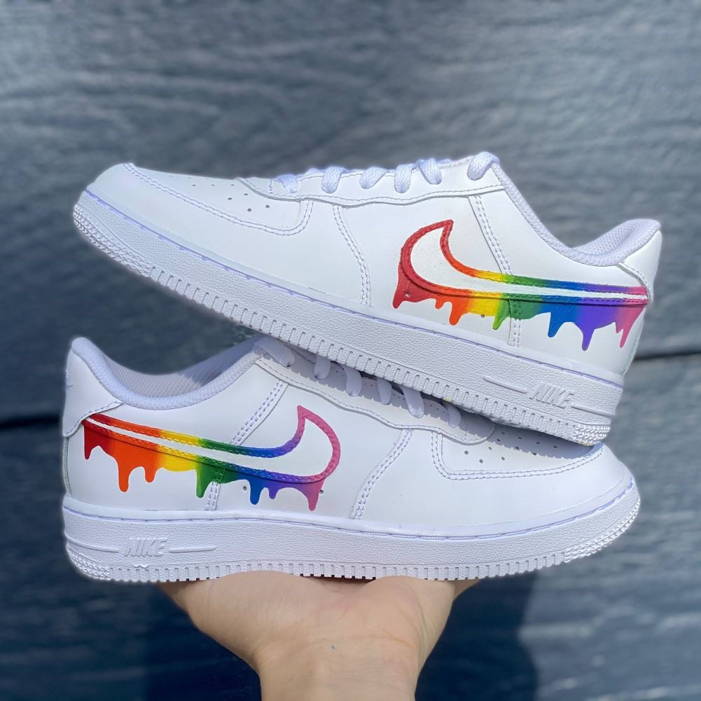 Rainbow Dripping Custom Sneakers Air Force 1