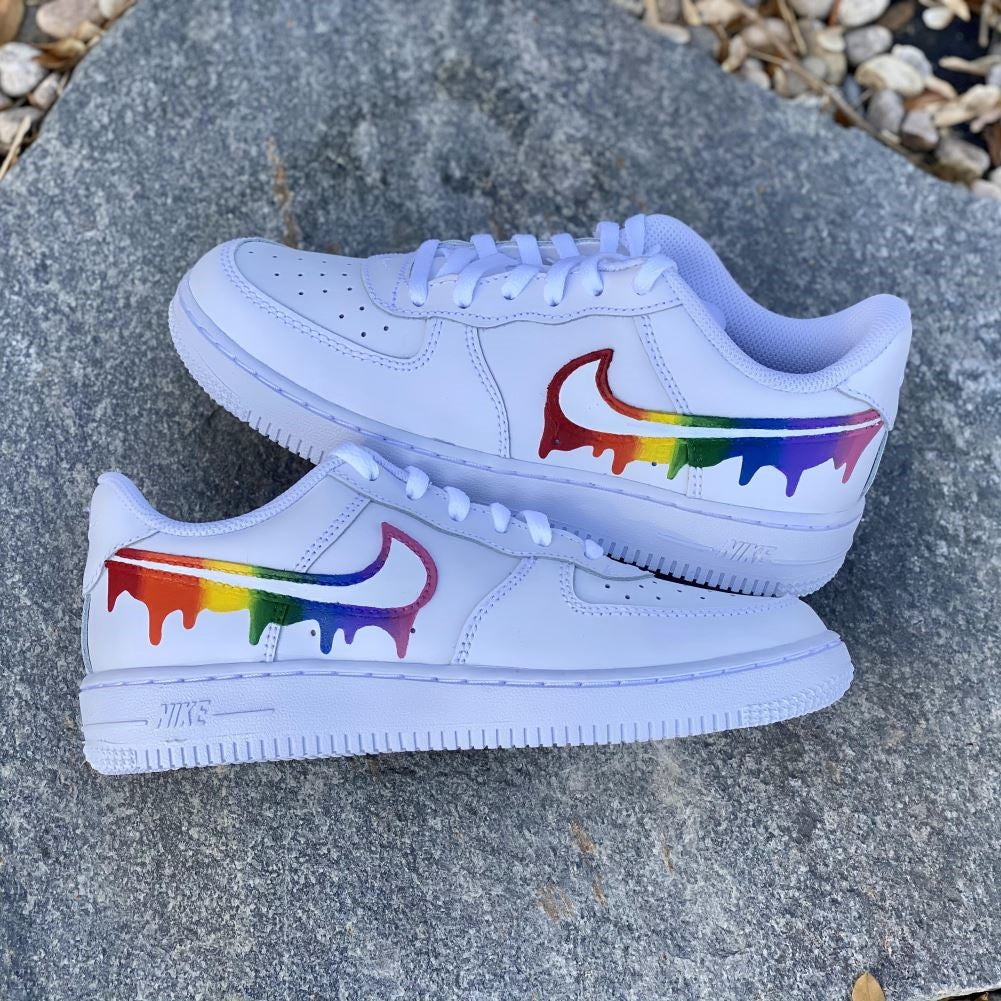 Rainbow Dripping Custom Sneakers Air Force 1