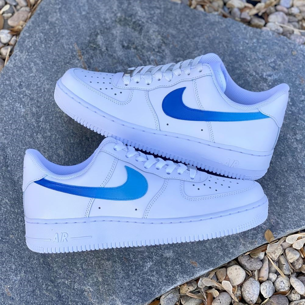 Blue Gradient Smooth Custom Sneakers Air Force 1