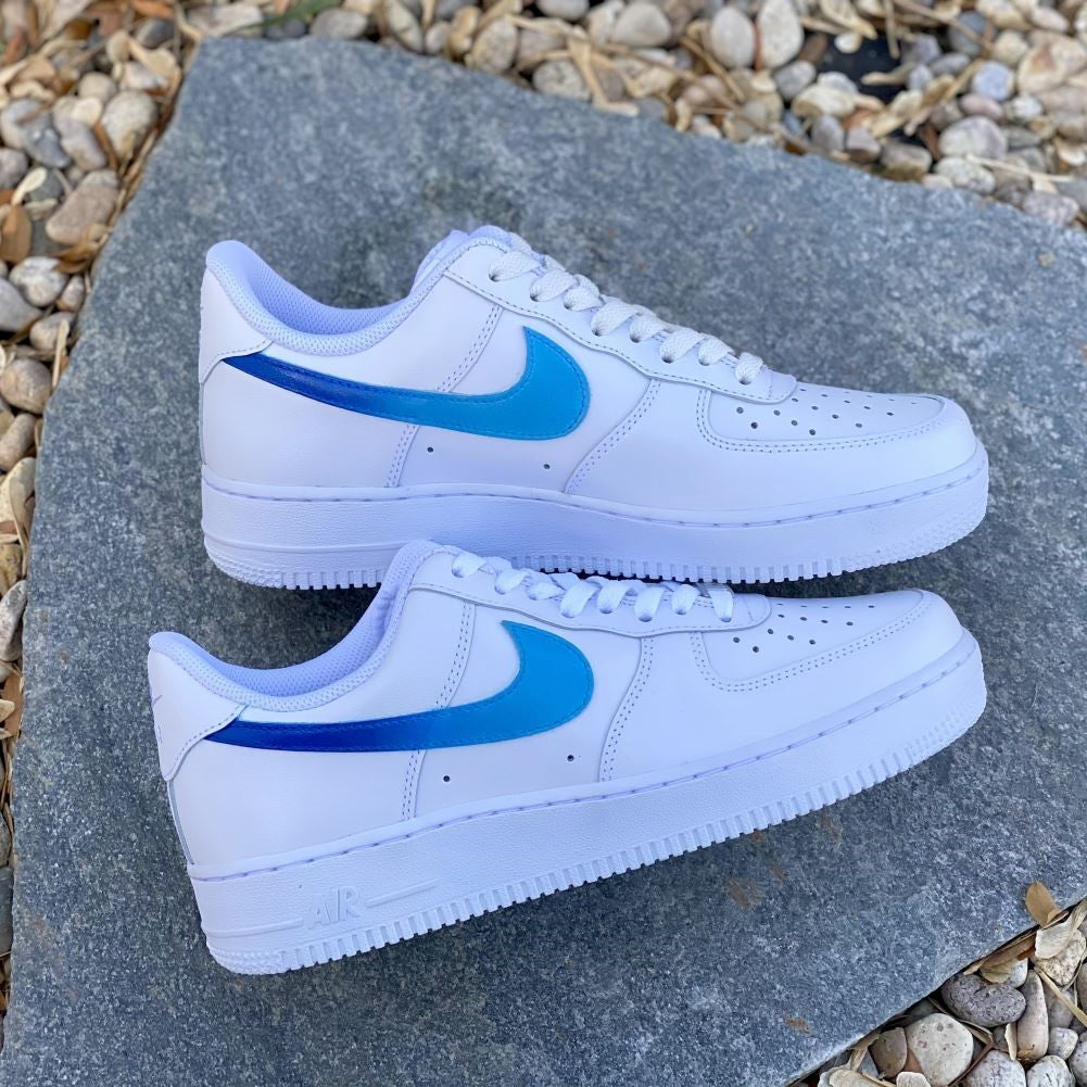 Blue Gradient Smooth Custom Sneakers Air Force 1