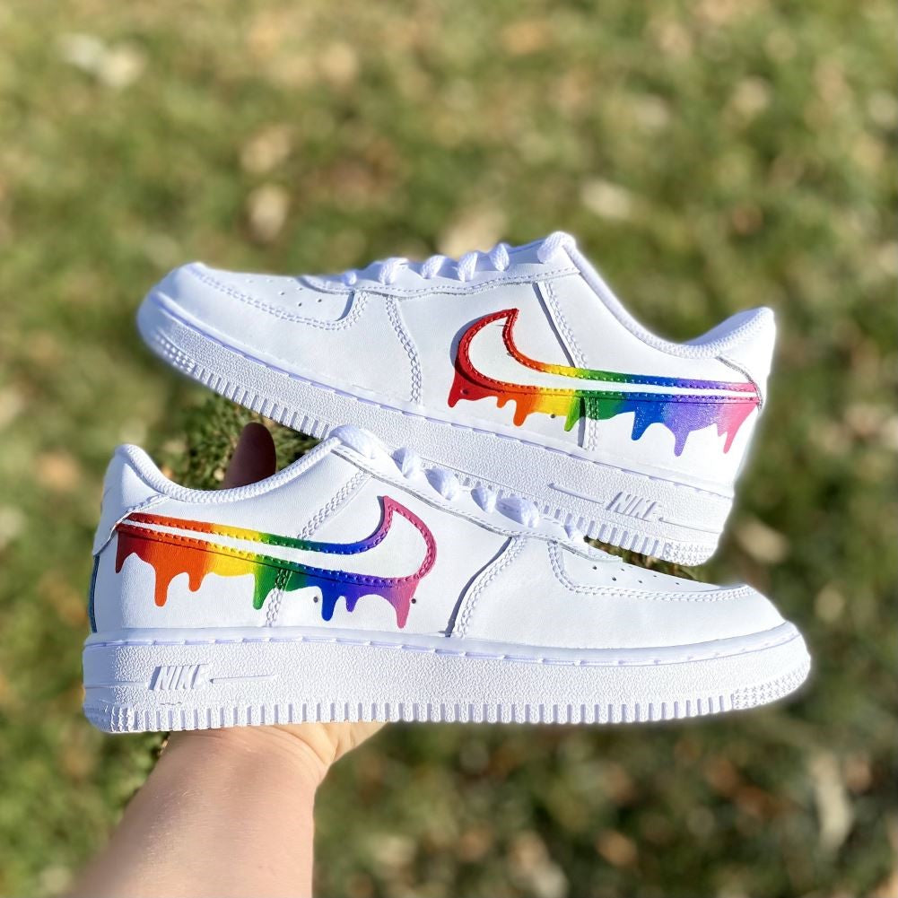 Rainbow Dripping Custom Sneakers Air Force 1