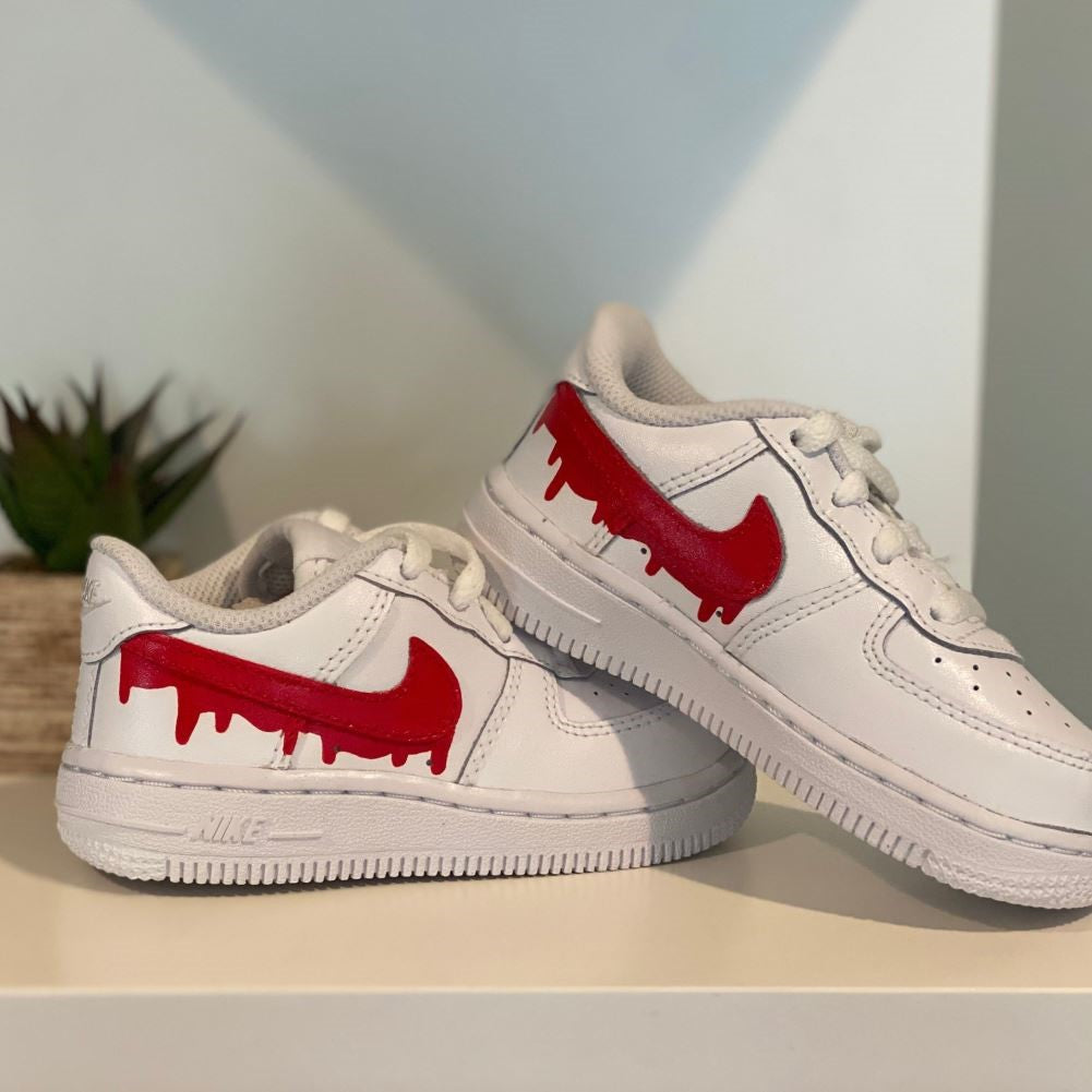 Red Dripping Custom Sneakers Air Force 1