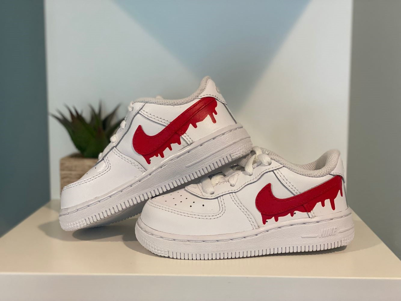 Red Dripping Custom Sneakers Air Force 1