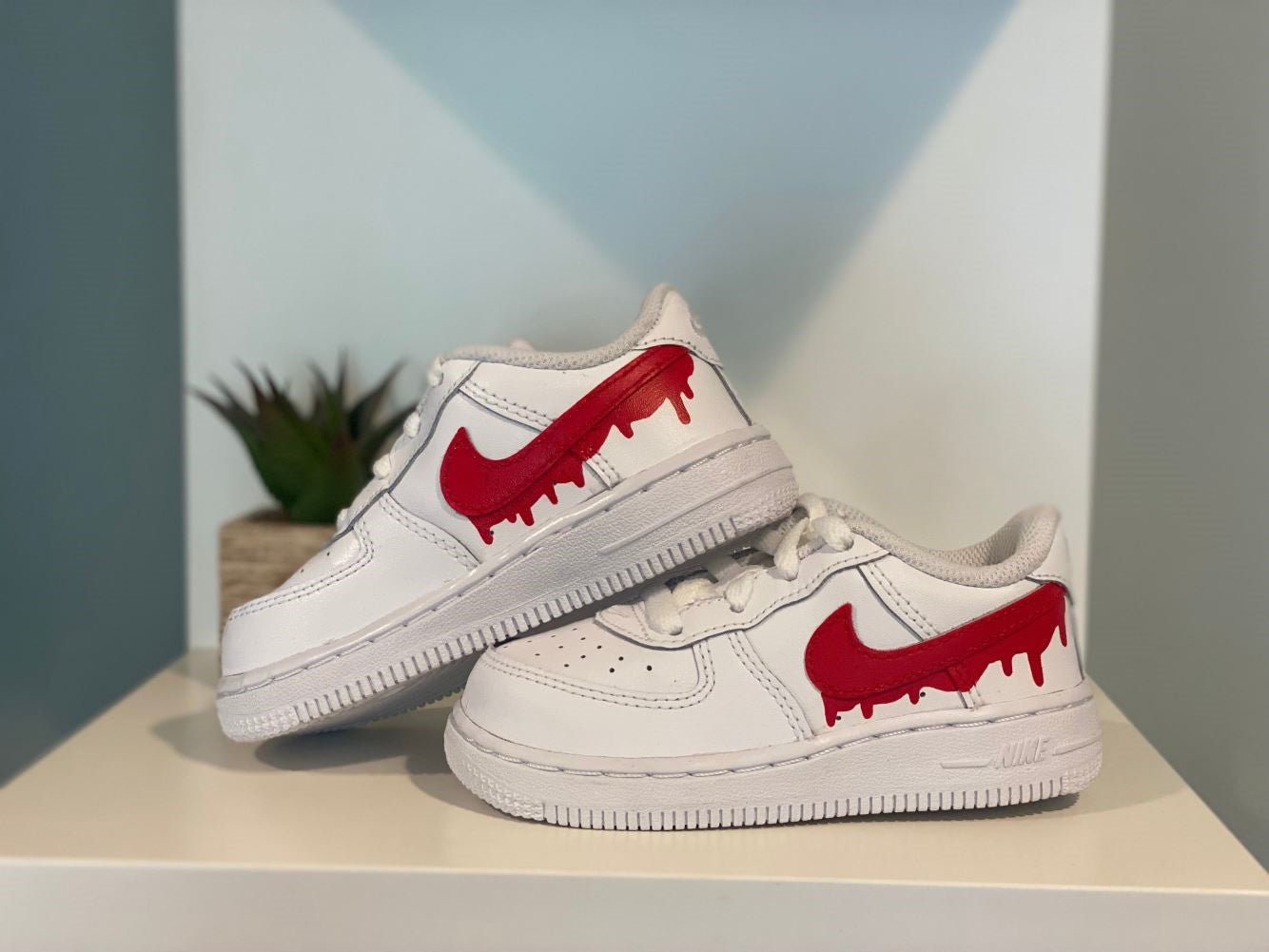 Red Dripping Custom Sneakers Air Force 1