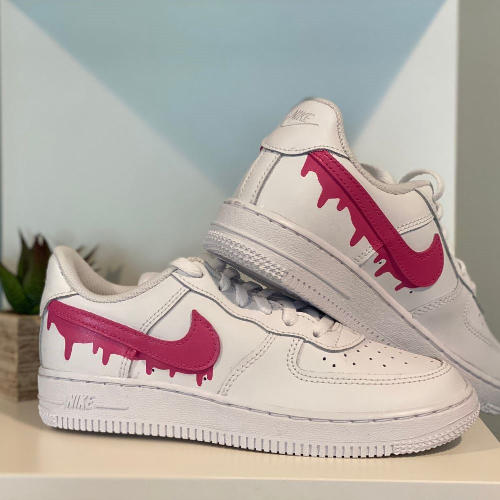 Pink Dripping Custom Sneakers Air Force 1