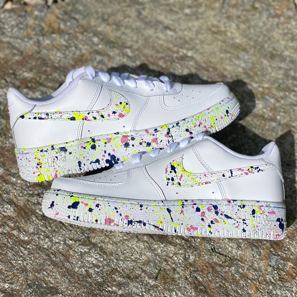 Neon Splash Custom Sneakers Air Force 1