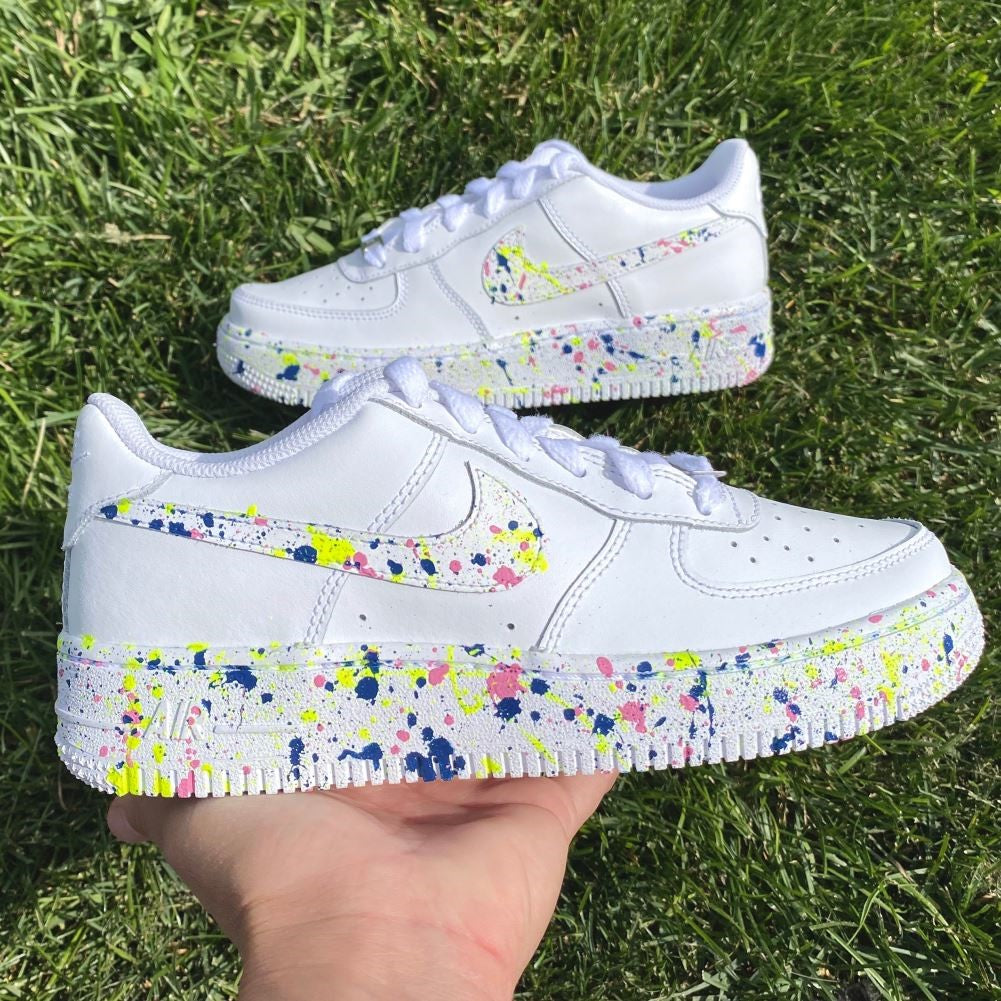 Neon Splash Custom Sneakers Air Force 1