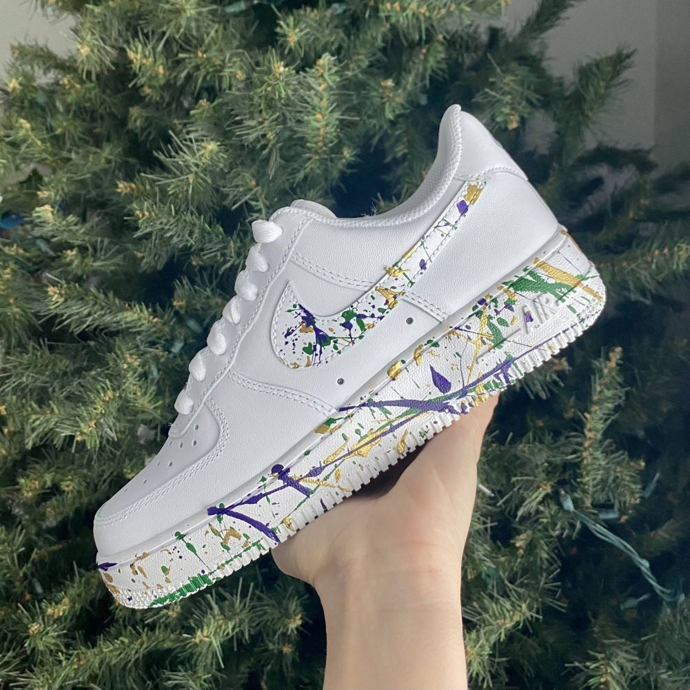 Tricolor Splatter Custom Sneakers Air Force 1