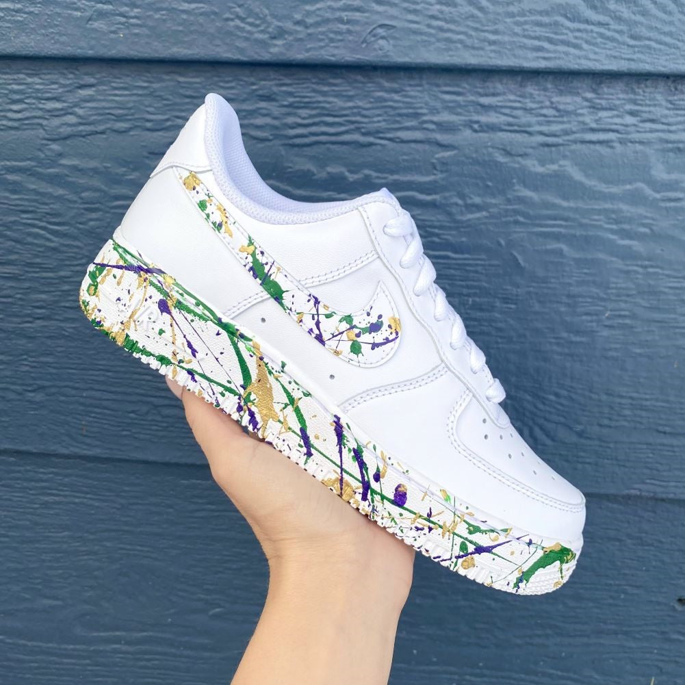 Tricolor Splatter Custom Sneakers Air Force 1