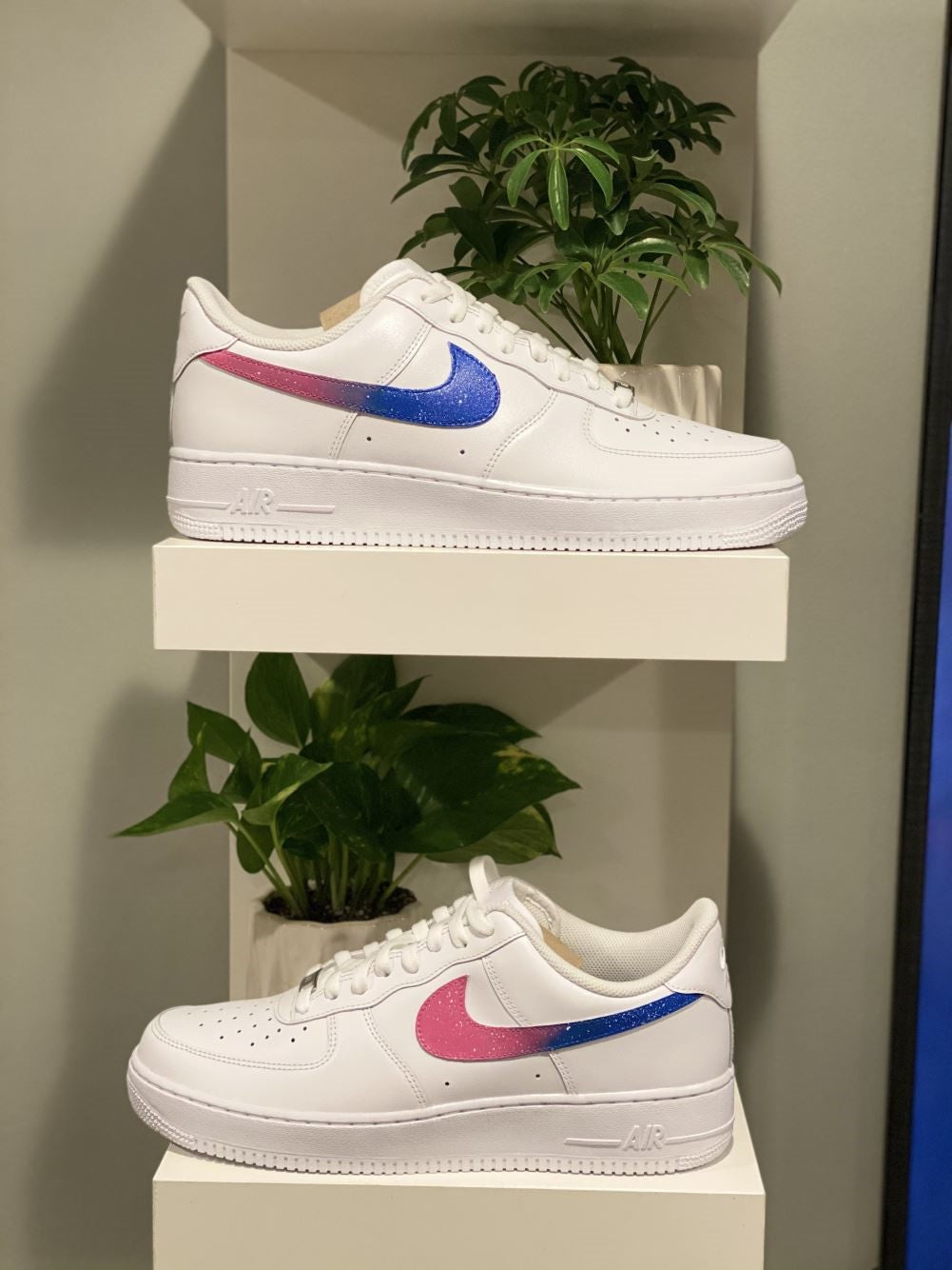 Pink Blue Gradient Sneakers Air Force 1