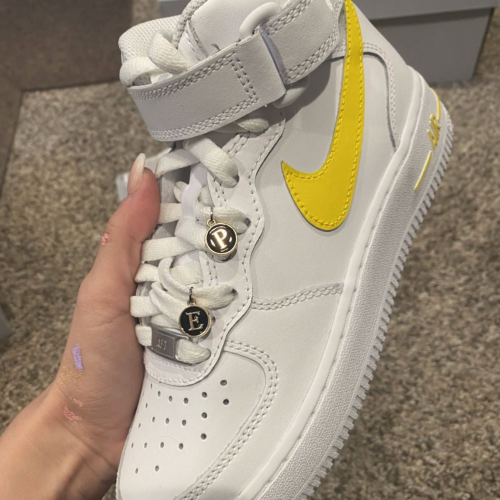 Yellow Smooth Custom Sneakers Air Force 1 Mid