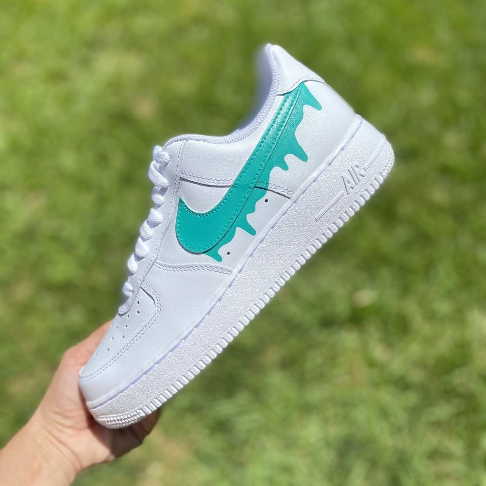 Mint Green Dripping Custom Sneakers Air Force 1