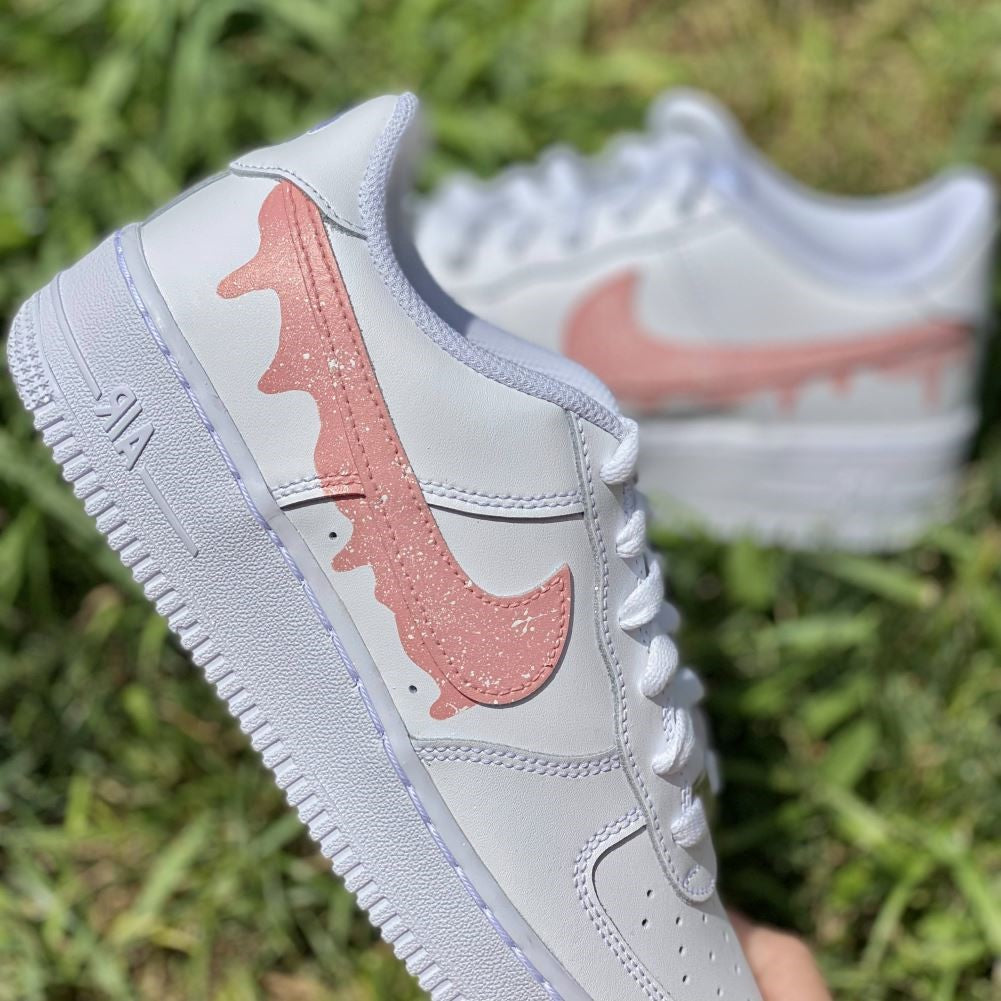 Pink Blinks Dripping Custom Sneakers Air Force 1