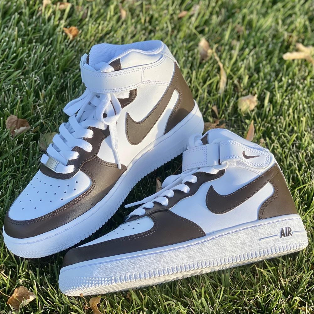 Dark Brown Custom Sneakers Air Force 1 Mid