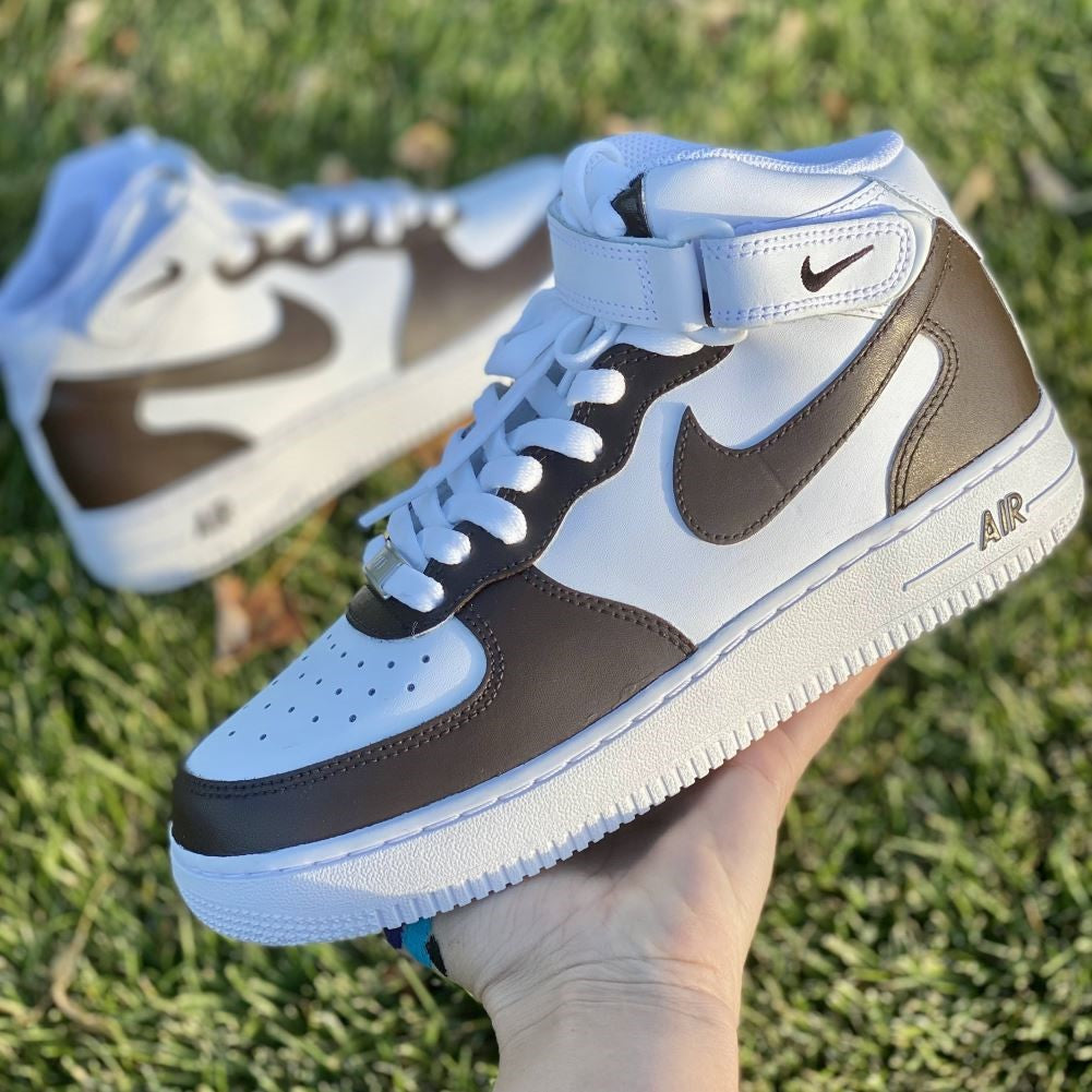 Dark Brown Custom Sneakers Air Force 1 Mid