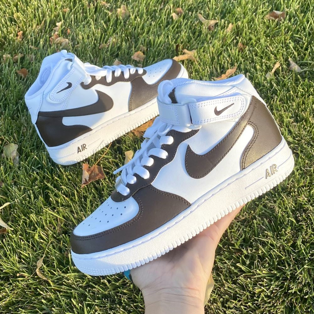 Dark Brown Custom Sneakers Air Force 1 Mid