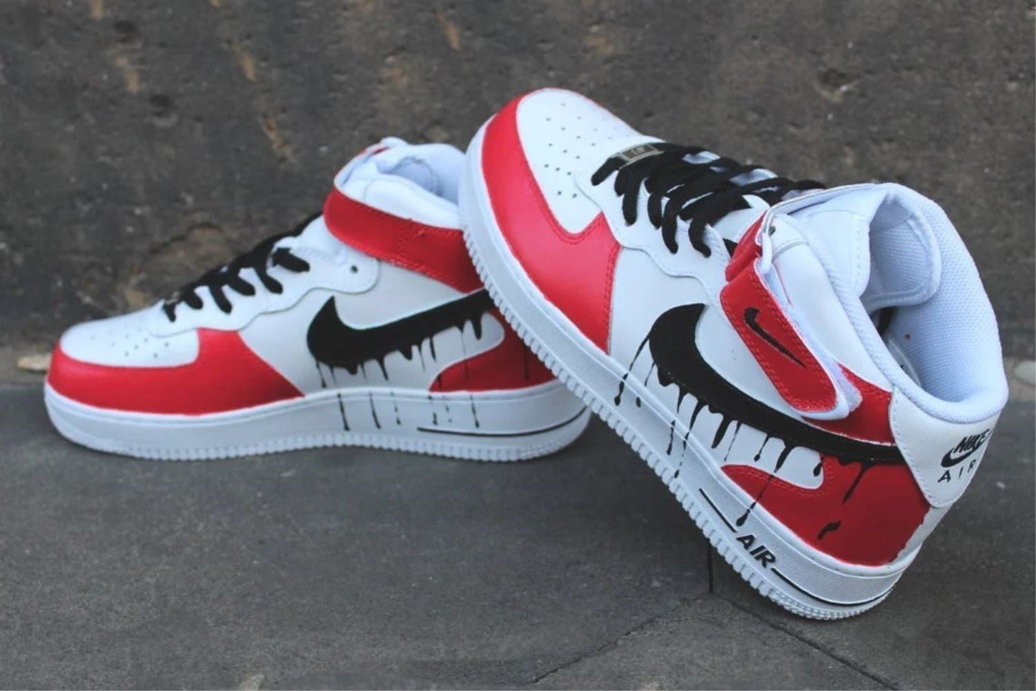 Red Black Drips Custom Sneakers Air Force 1