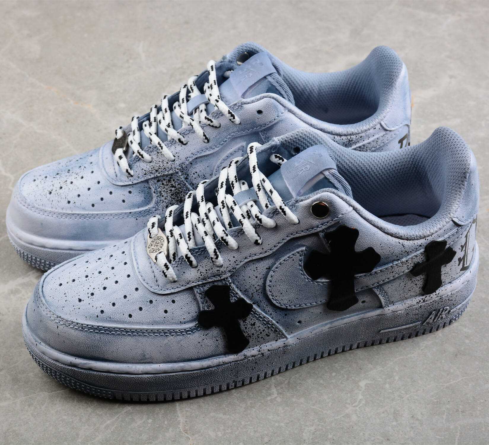 BLUE/PINK CHROME HEARTS Custom Sneakers Air Force 1