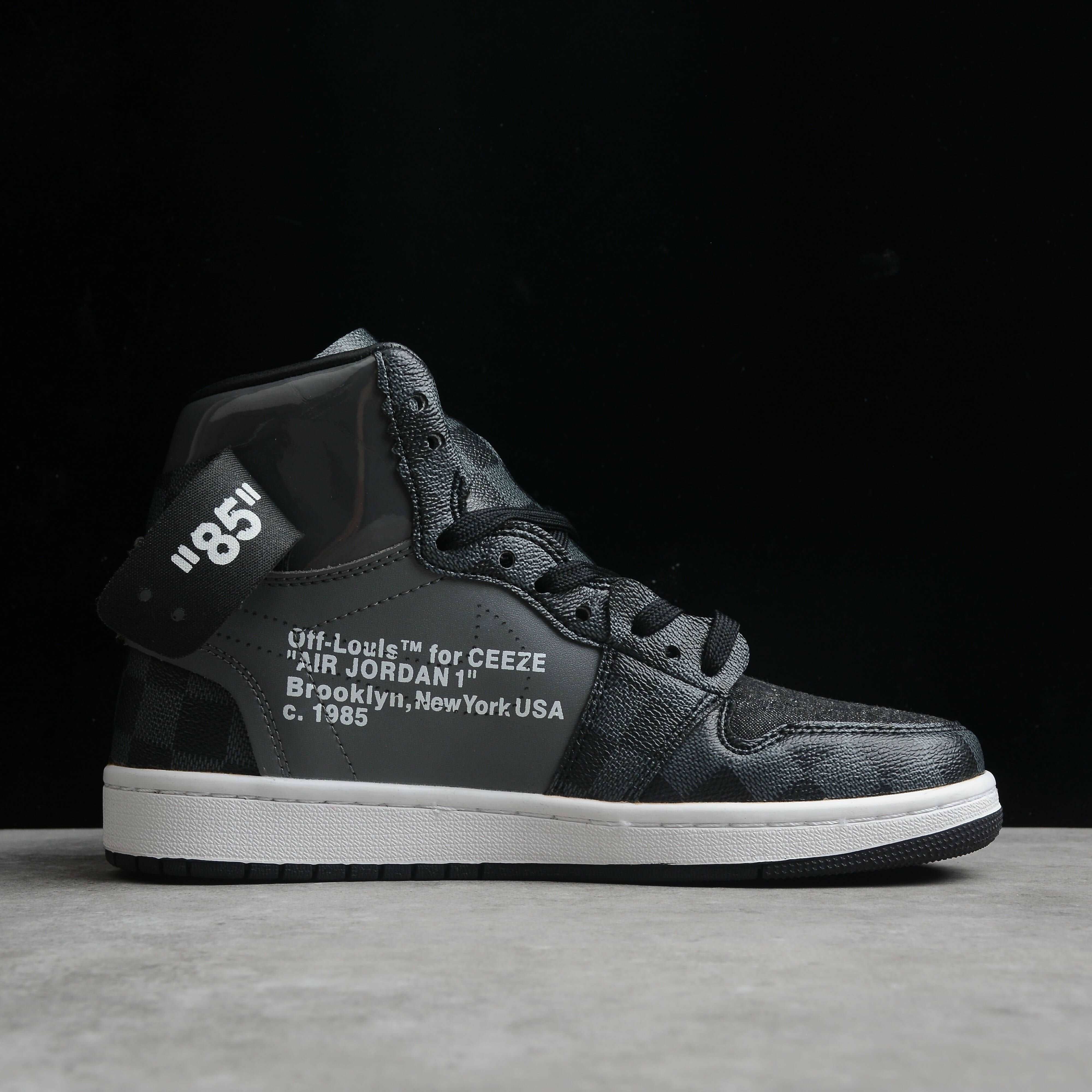 BLACK OFF-LOUIS LV Custom Sneakers Air Jordan 1