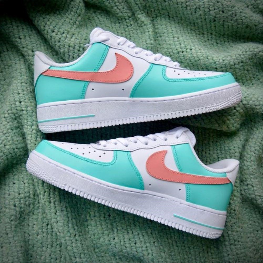 Pink Green Custom Sneakers Air Force 1