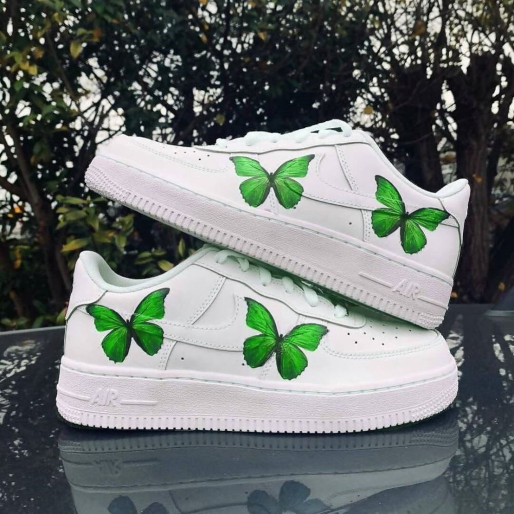 Green Butterfly Custom Sneakers Air Force 1