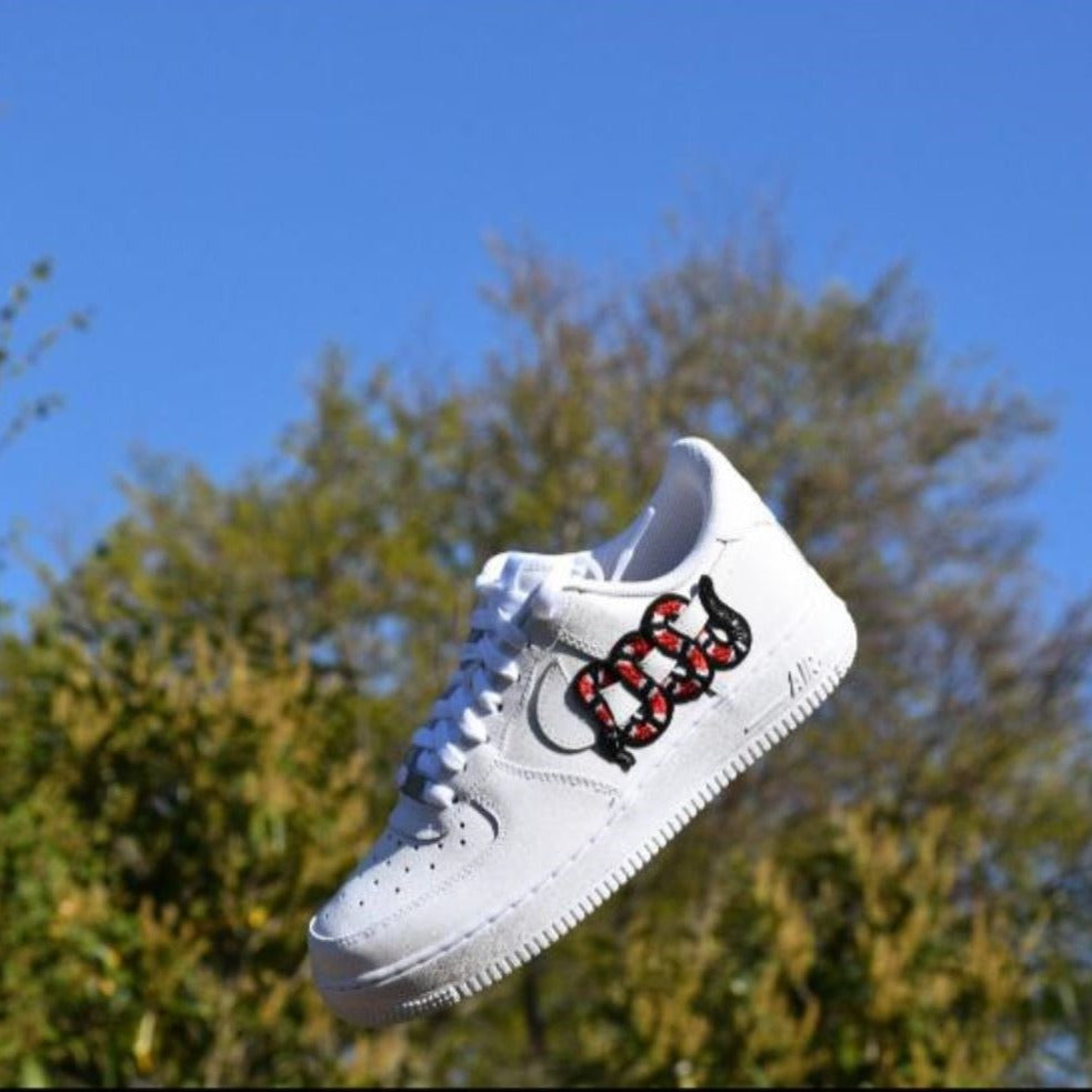 Red Snake Custom Sneakers Air Force 1