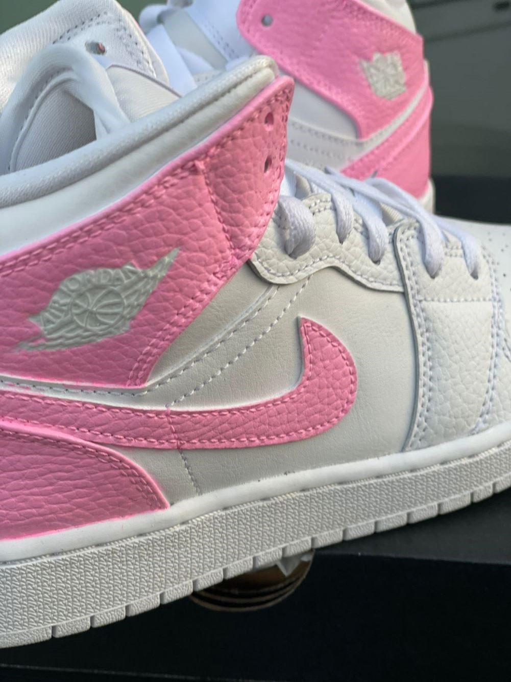 Pink White Custom Sneakers Air Jordan 1