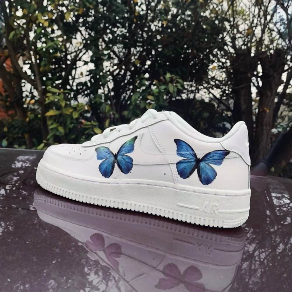 Dark Blue Butterfly Custom Sneakers Air Force 1