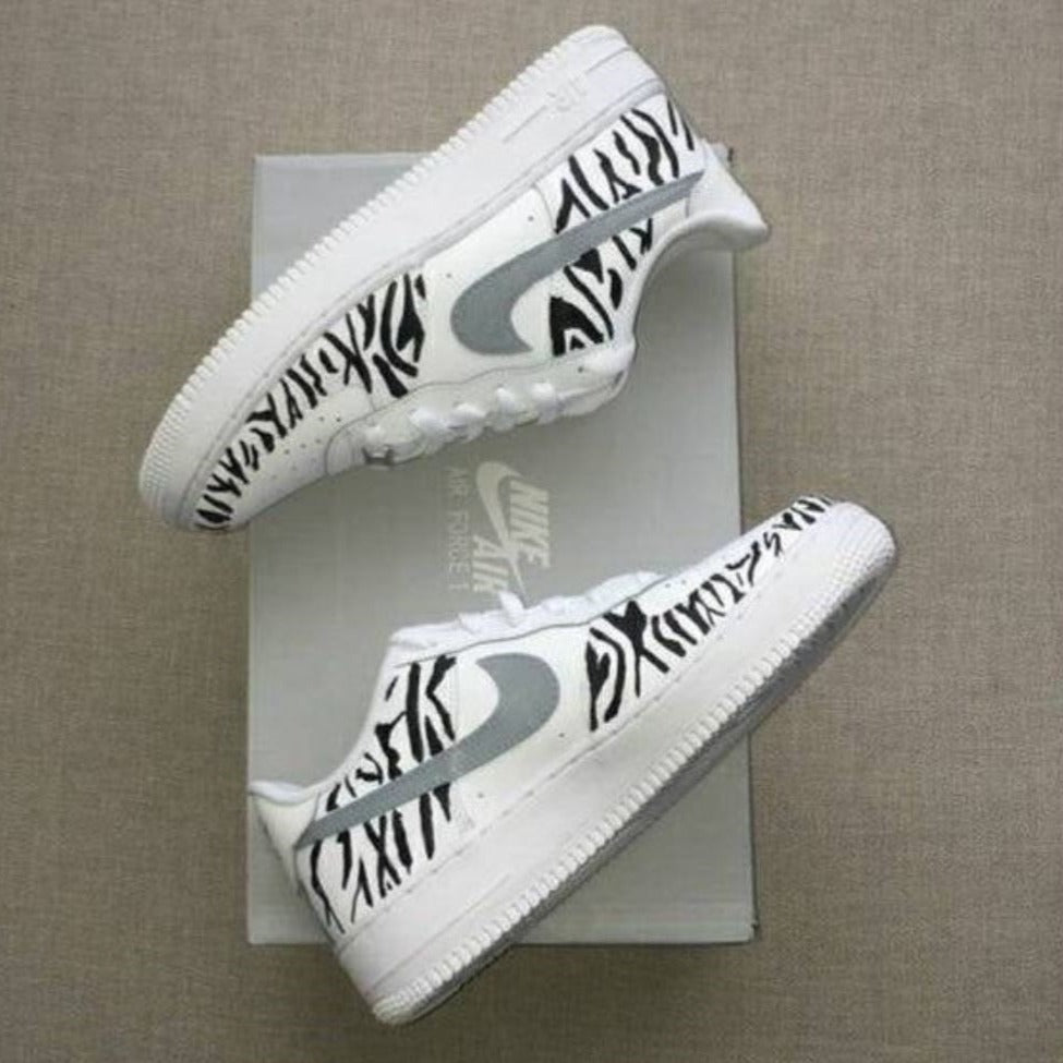 Zebra Grey Custom Sneakers Air Force 1