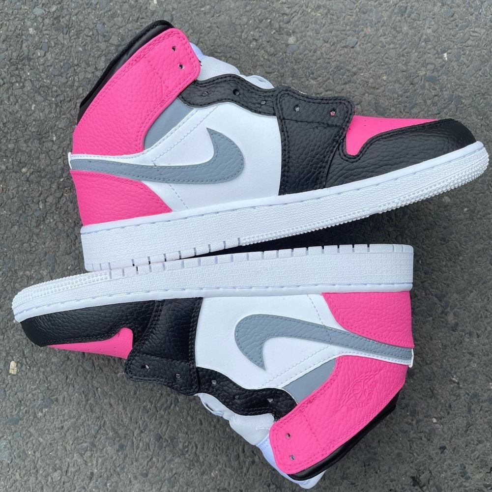 Pink Grey Custom Sneakers Air Jordan 1