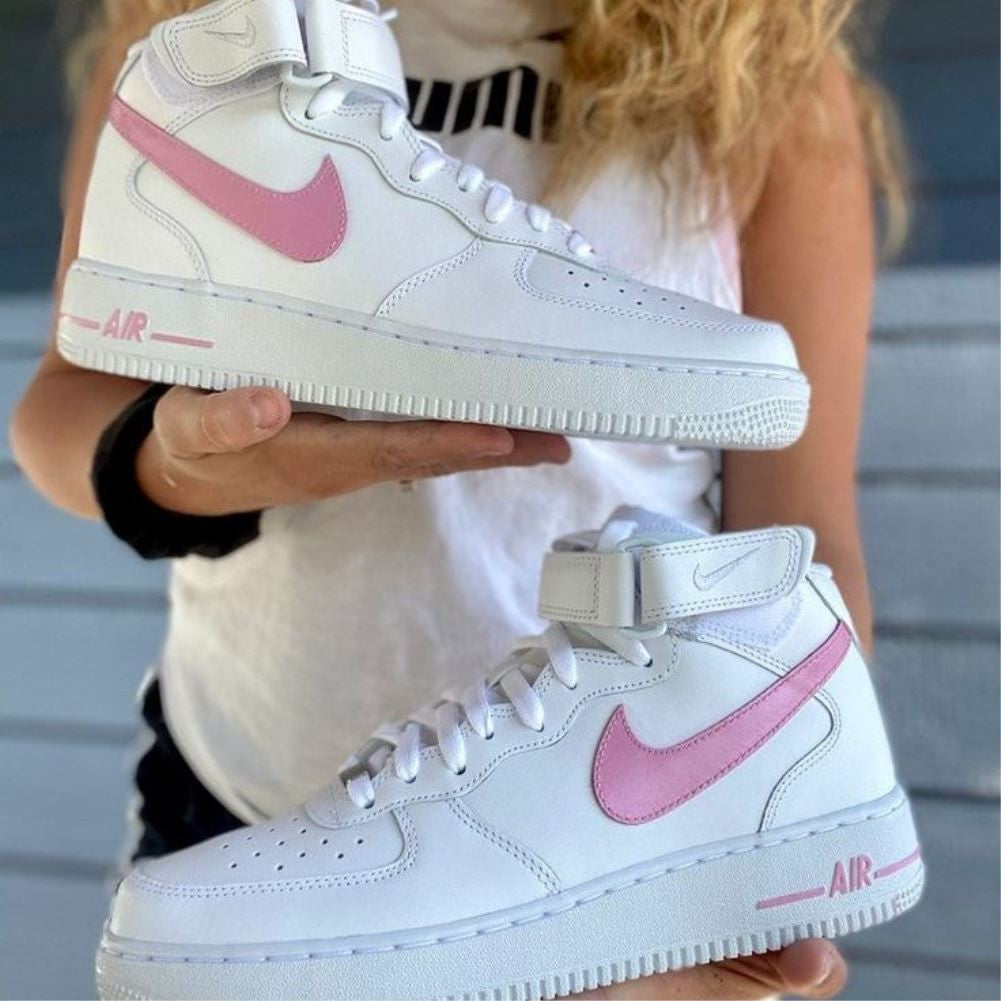 Baby Pink Custom Sneakers Air Force 1 Mid