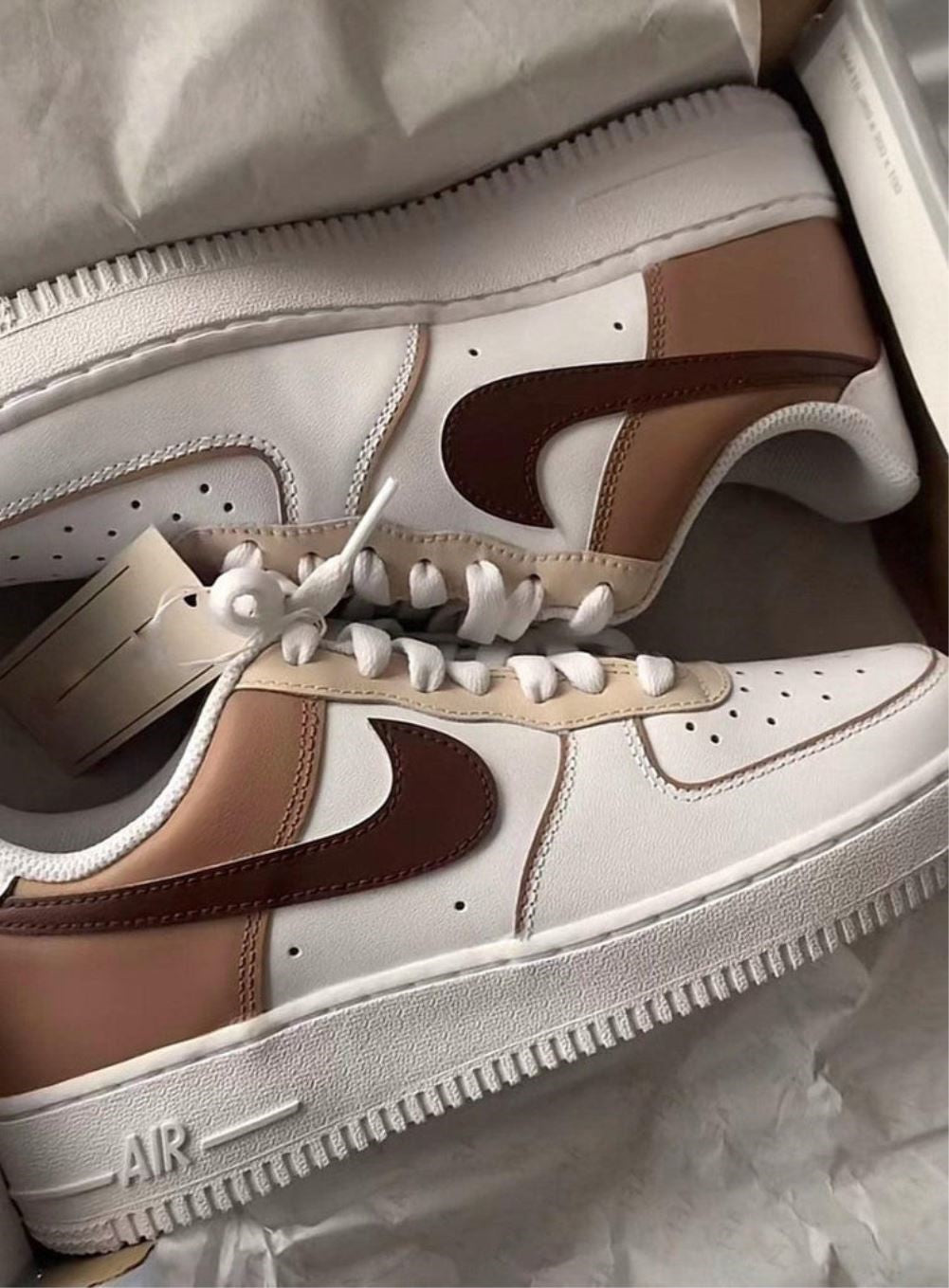 Mocha Brown Custom Sneakers Air Force 1