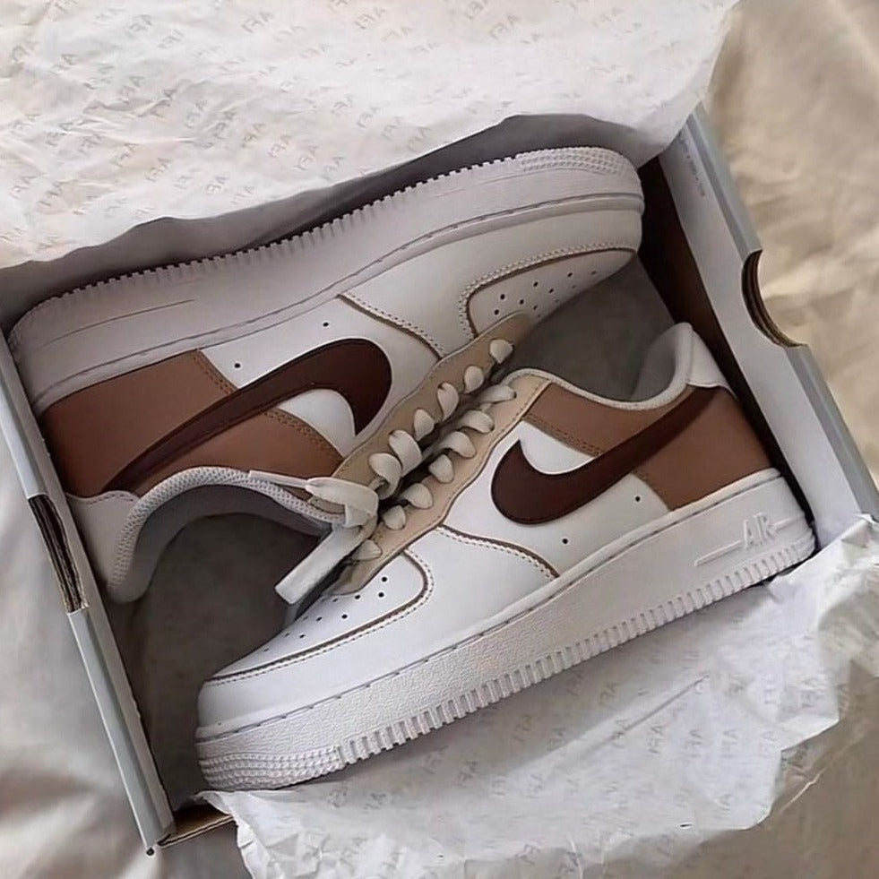 Mocha Brown Custom Sneakers Air Force 1